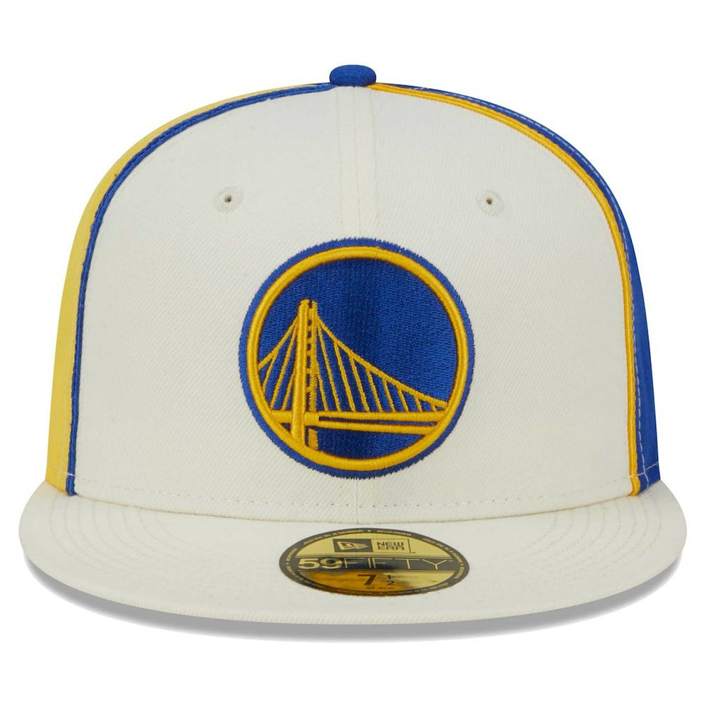 Golden State Warriors Piped Pop Panel 59FIFTY Fitted Hat for sale Cream | New Era US