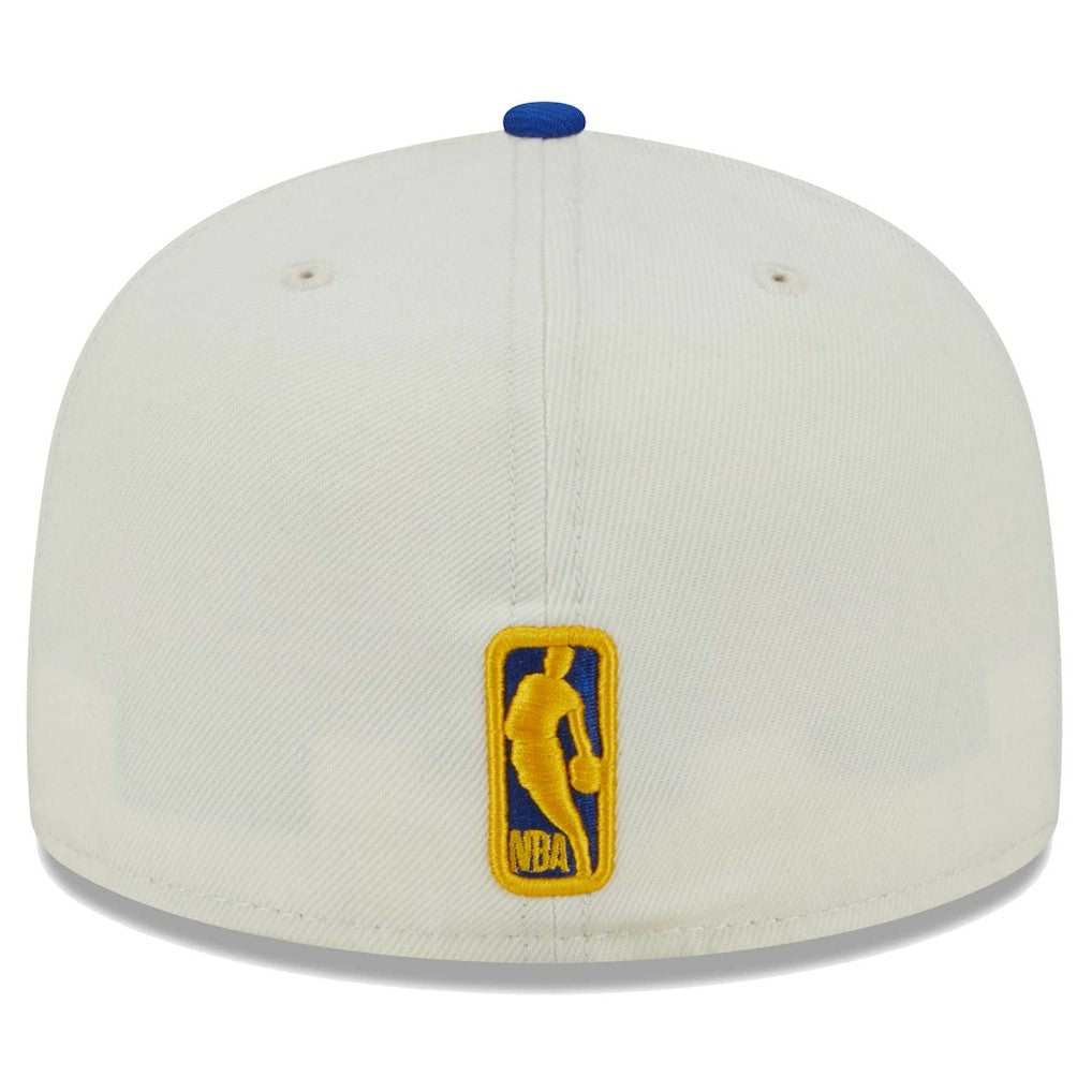 Golden State Warriors Piped Pop Panel 59FIFTY Fitted Hat for sale Cream | New Era US
