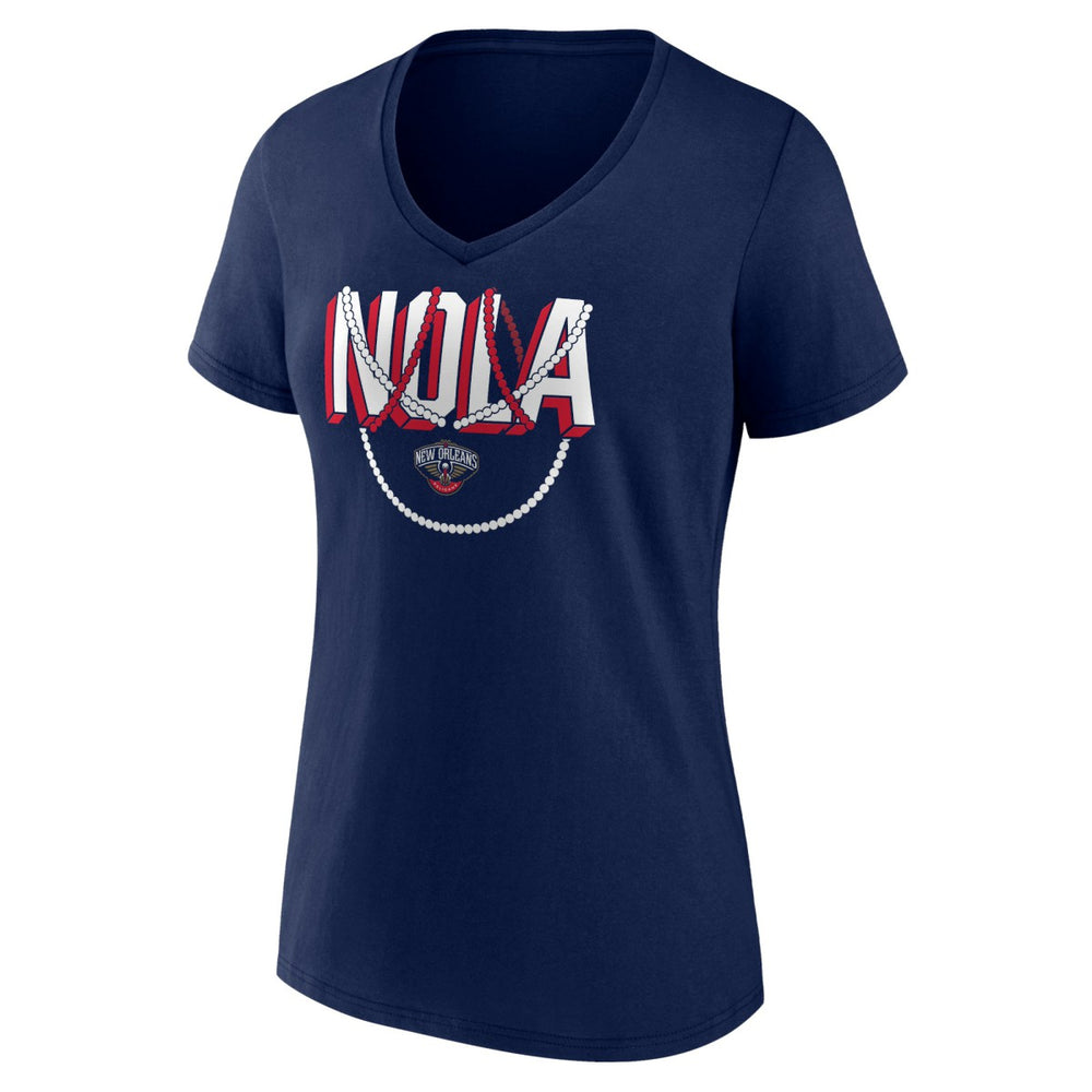 New Orleans Pelicans Women's Team Pride V-Neck T-Shirt Navy