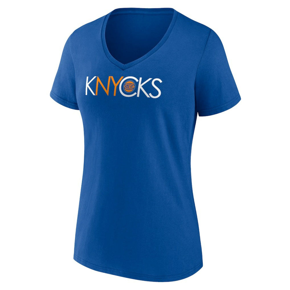New York Knicks Women's Team Pride V-Neck T-Shirt Blue