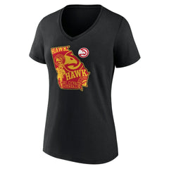 Atlanta Hawks Women's Announcer V-Neck T-Shirt Black