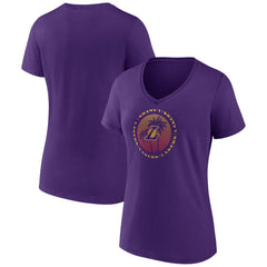 Los Angeles Lakers Women's Announcer V-Neck T-Shirt Purple