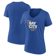 Golden State Warriors Women's Huddle V-Neck T-Shirt Royal