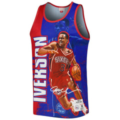 Allen Iverson Philadelphia 76ers 1996-97 Hardwood Classics Player Burst Tank Top Royal | Mitchell & Ness online