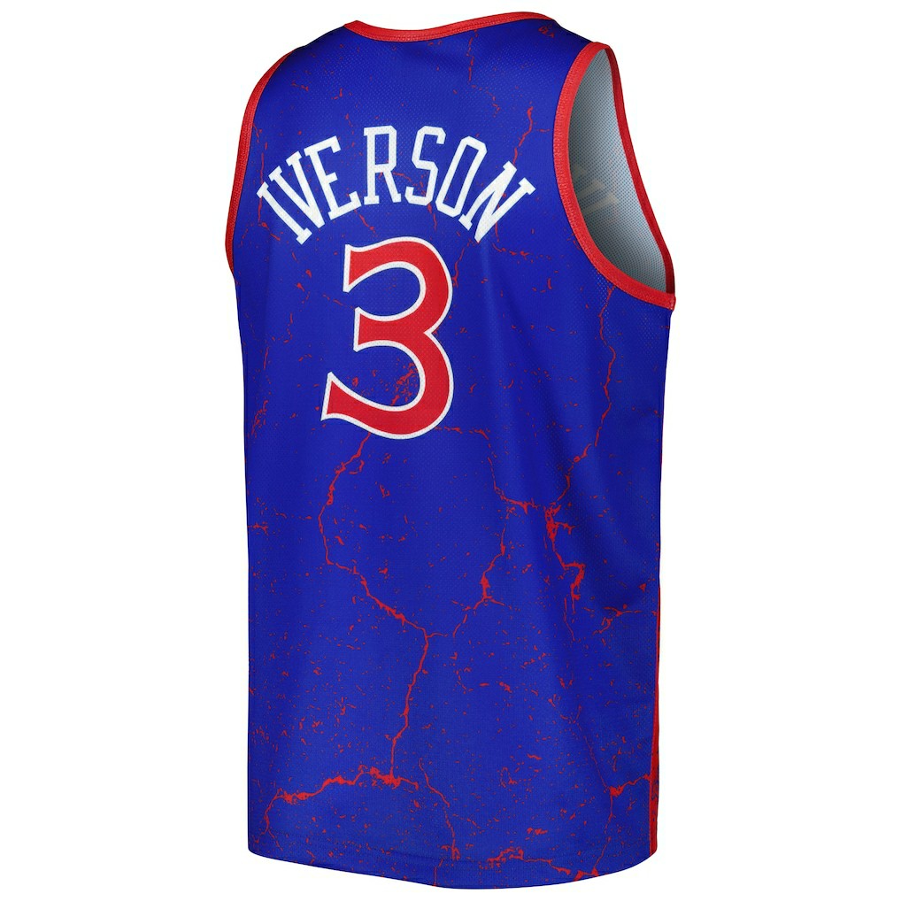 Allen Iverson Philadelphia 76ers 1996-97 Hardwood Classics Player Burst Tank Top Royal | Mitchell & Ness online