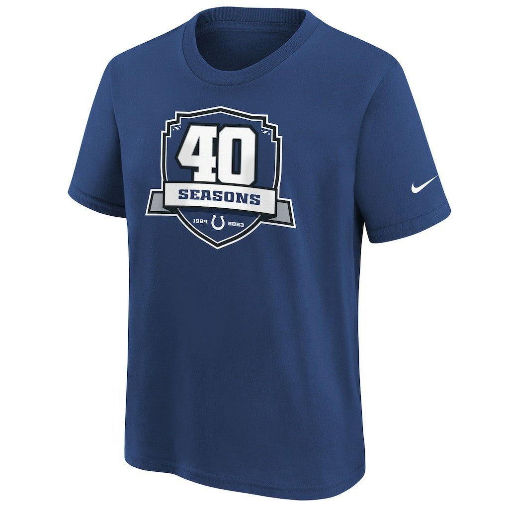 Nike Indianapolis Colts Youth 40th Anniversary T-Shirt Blue