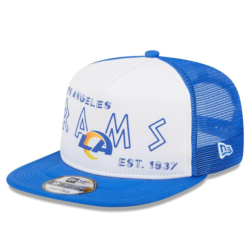 Los Angeles Rams New Era Banger 9FIFTY Trucker Snapback Hat White/Royal