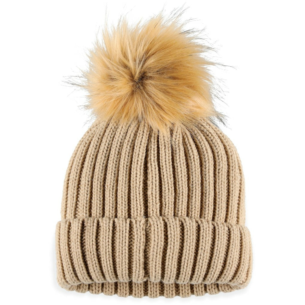 Arizona Cardinals WEAR by Erin Andrews Women's Neutral Cuffed Knit Hat with Pom Natural