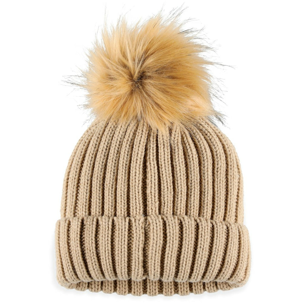 Arizona Cardinals WEAR by Erin Andrews Women's Neutral Cuffed Knit Hat with Pom Natural