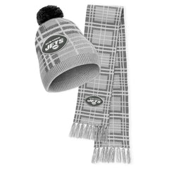 New York Jets WEAR by Erin Andrews Women's Plaid Knit Hat with Pom & Scarf Set