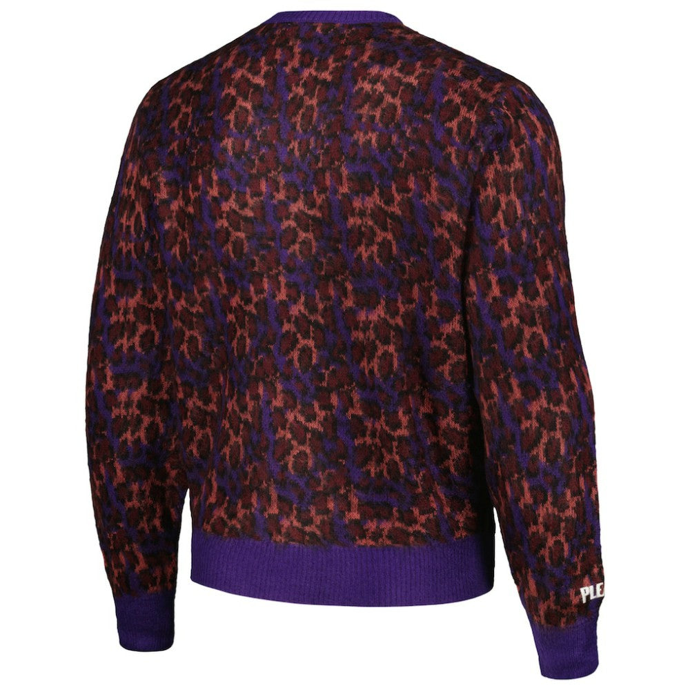 St. Louis Cardinals PLEASURES Cheetah Cardigan Button-Up Sweater - Purple - MLB Sale
