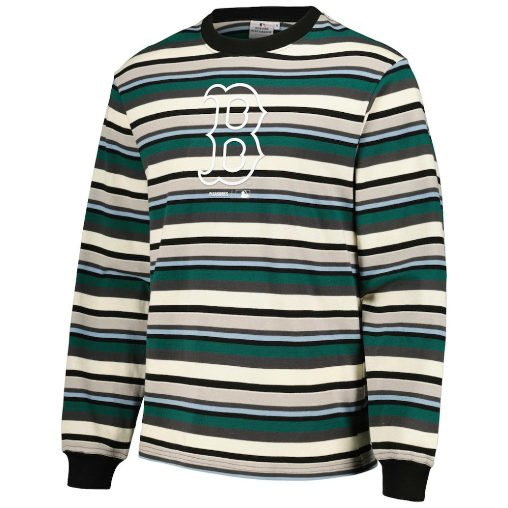 Boston Red Sox PLEASURES Ballpark Long Sleeve T-Shirt - Cream/Green - MLB Online