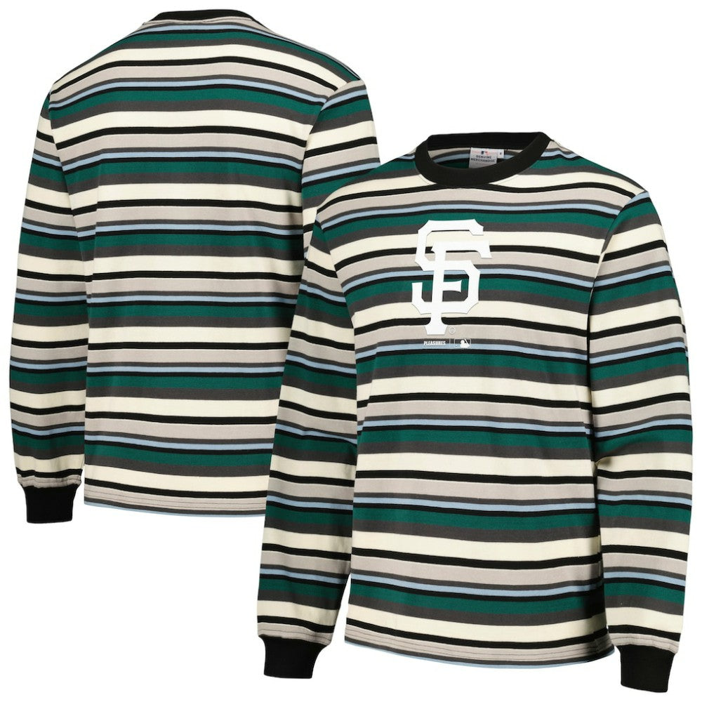 San Francisco Giants PLEASURES Ballpark Long Sleeve T-Shirt - Cream/Green - MLB on Sale