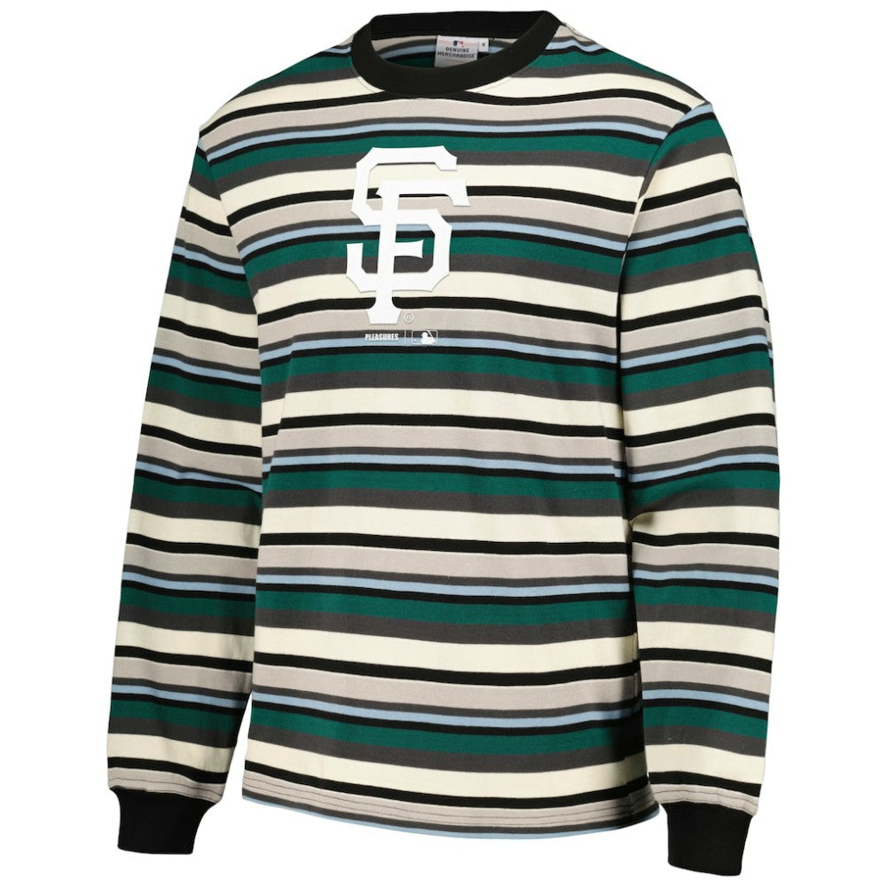 San Francisco Giants PLEASURES Ballpark Long Sleeve T-Shirt - Cream/Green - MLB on Sale