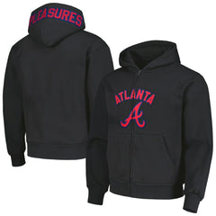 Atlanta Braves PLEASURES Opening Day Full-Zip Hoodie - Black - MLB Lifestyle