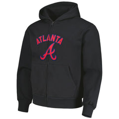 Atlanta Braves PLEASURES Opening Day Full-Zip Hoodie - Black - MLB Lifestyle
