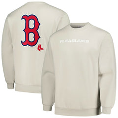 Boston Red Sox PLEASURES Ballpark Pullover Sweatshirt - Gray - MLB Lifestyle