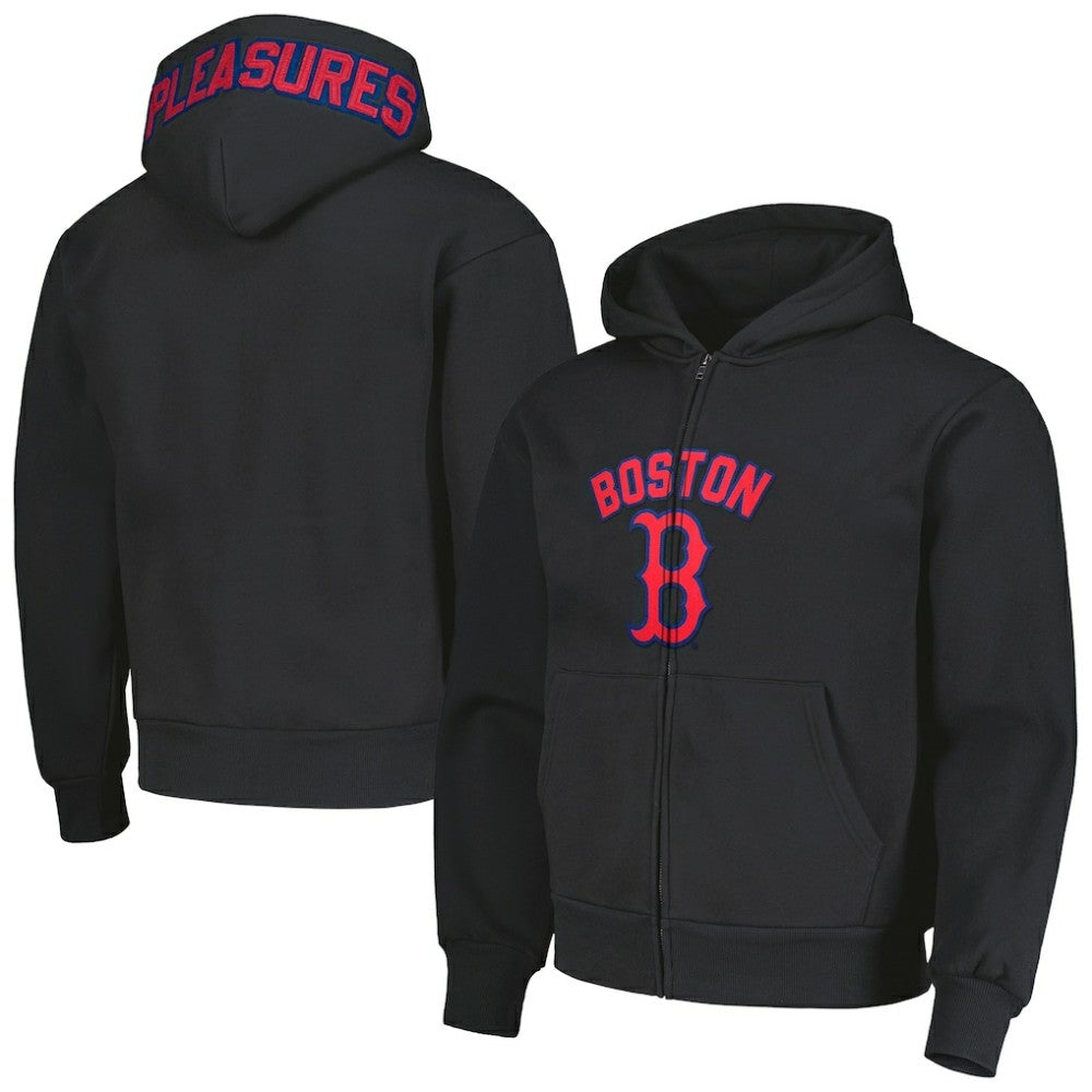 Boston Red Sox PLEASURES Opening Day Full-Zip Hoodie - Black - MLB Discount