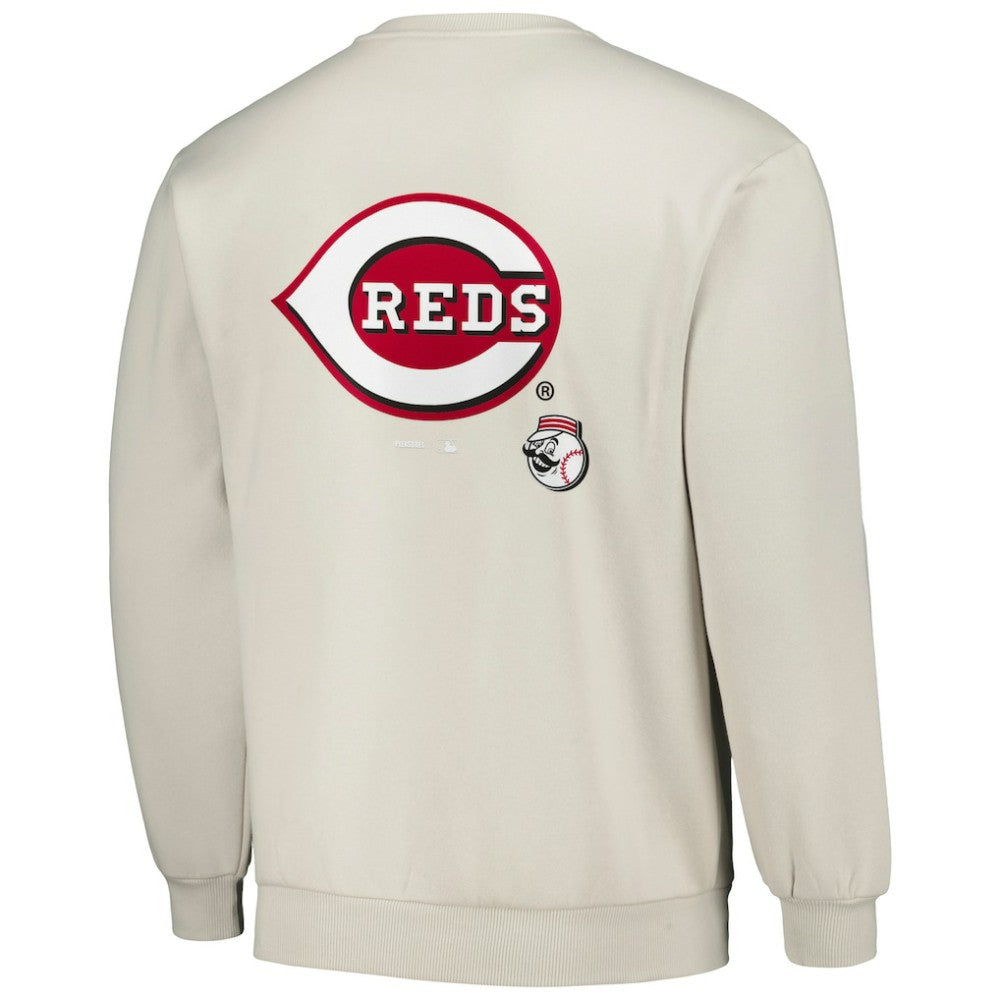 Cincinnati Reds PLEASURES Ballpark Pullover Sweatshirt - Gray - MLB on Sale