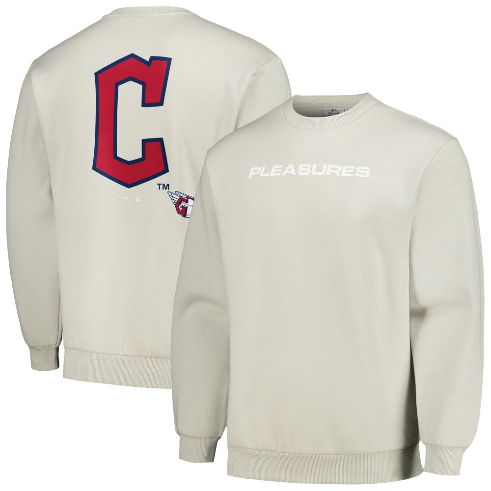 Cleveland Guardians PLEASURES Ballpark Pullover Sweatshirt - Gray - MLB Lifestyle