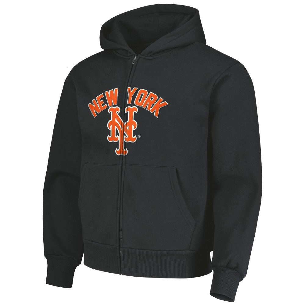 New York Mets PLEASURES Opening Day Full-Zip Hoodie - Black - MLB Discount