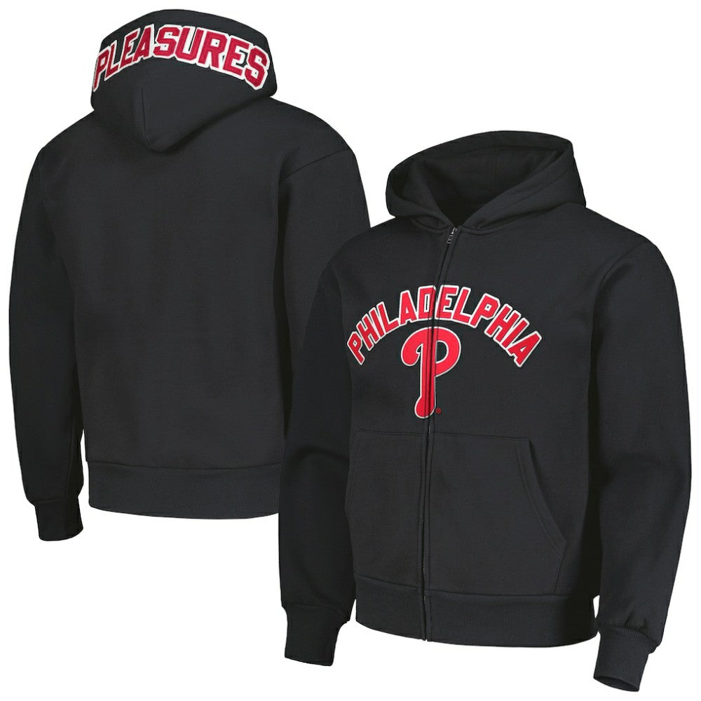 Philadelphia Phillies PLEASURES Opening Day Full-Zip Hoodie - Black - MLB on Sale