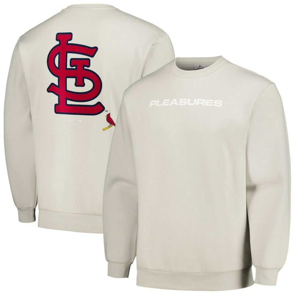 St. Louis Cardinals PLEASURES Ballpark Pullover Sweatshirt - Gray - MLB Lifestyle