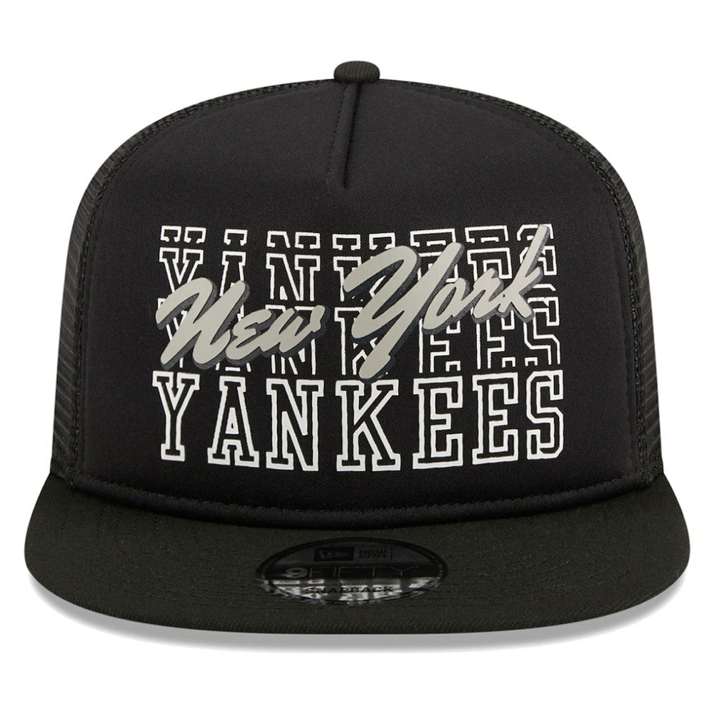New York Yankees New Era  Street Team A-Frame Trucker 9FIFTY Snapback Hat - Black - New Era Lifestyle