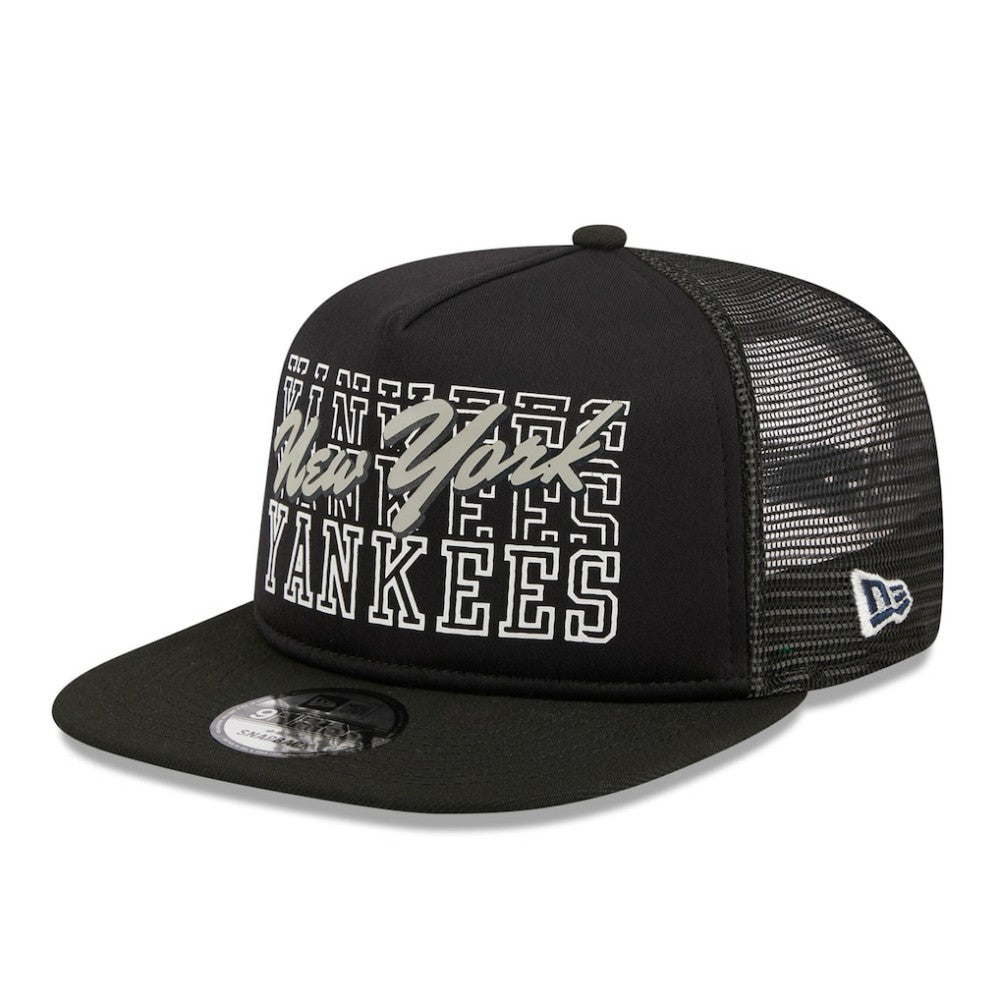 New York Yankees New Era  Street Team A-Frame Trucker 9FIFTY Snapback Hat - Black - New Era Lifestyle
