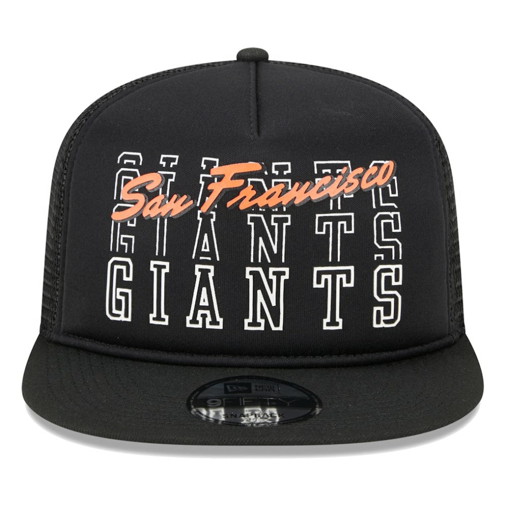San Francisco Giants New Era  Street Team A-Frame Trucker 9FIFTY Snapback Hat - Black - New Era Discount