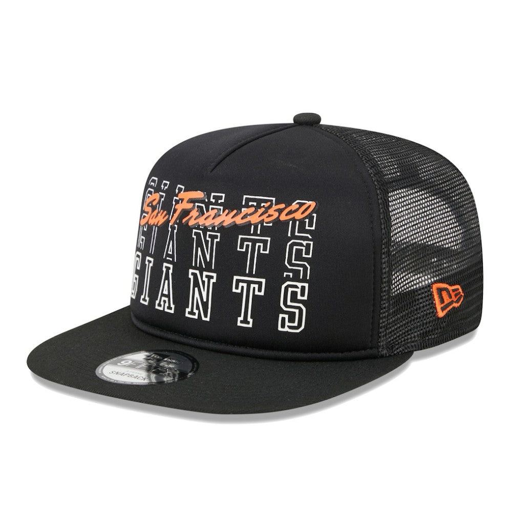 San Francisco Giants New Era  Street Team A-Frame Trucker 9FIFTY Snapback Hat - Black - New Era Discount