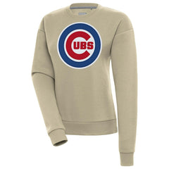 Chicago Cubs Antigua Women's Victory Pullover Sweatshirt - Khaki - MLB Online