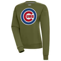Chicago Cubs Antigua Women's Victory Pullover Sweatshirt - Olive - MLB on Sale