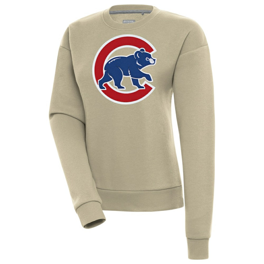 Chicago Cubs Antigua Women's Victory Pullover Sweatshirt - Khaki - MLB Online