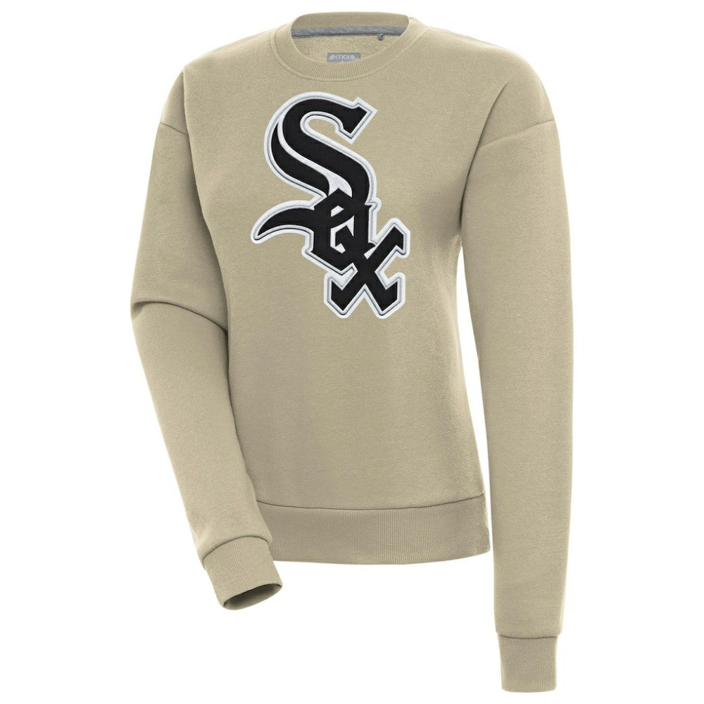Chicago White Sox Antigua Women's Victory Pullover Sweatshirt - Khaki - MLB Lifestyle