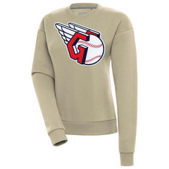 Cleveland Guardians Antigua Women's Victory Pullover Sweatshirt - Khaki - MLB Lifestyle