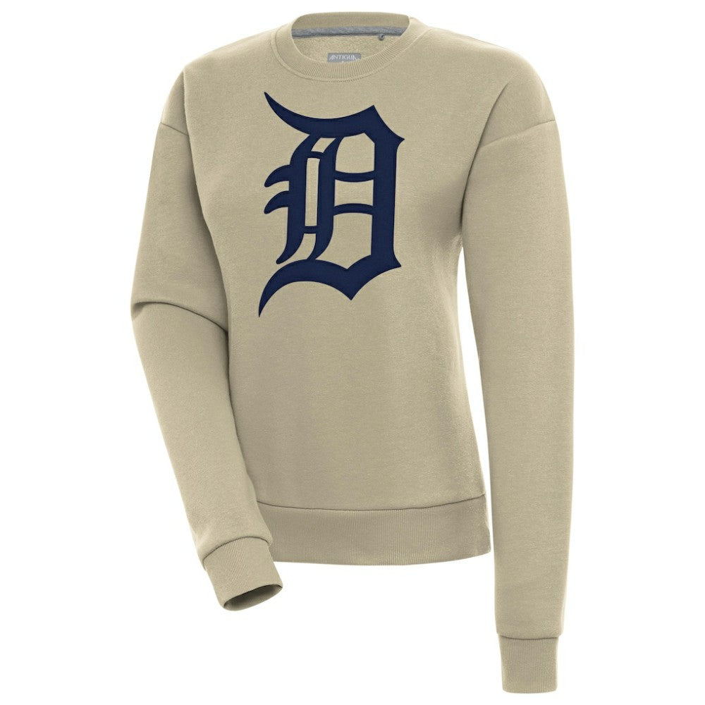 Detroit Tigers Antigua Women's Victory Pullover Sweatshirt - Khaki - MLB Discount