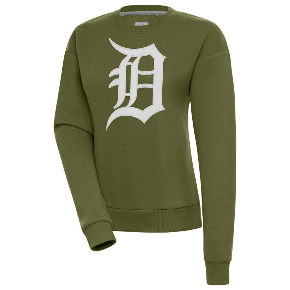 Detroit Tigers Antigua Women's Victory Pullover Sweatshirt - Olive - MLB on Sale