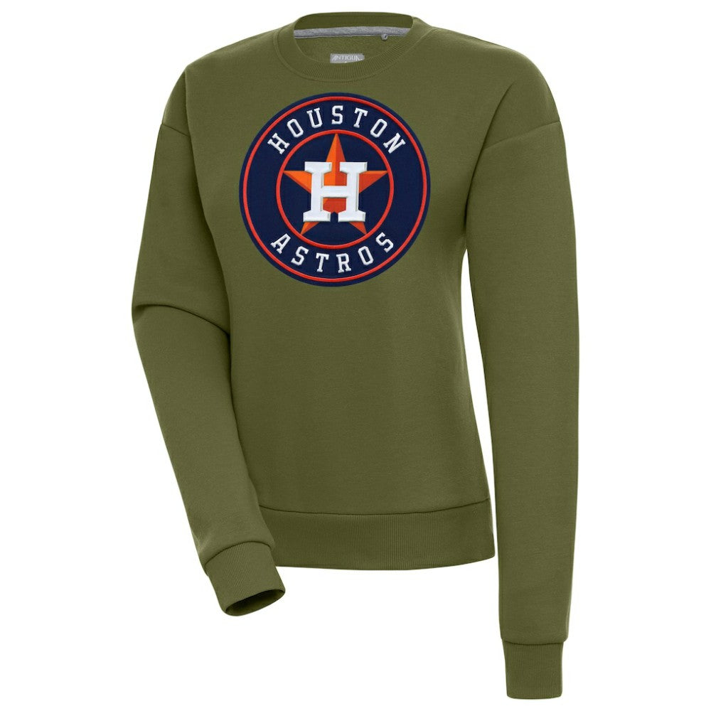 Houston Astros Antigua Women's Victory Pullover Sweatshirt - Olive - MLB Sale