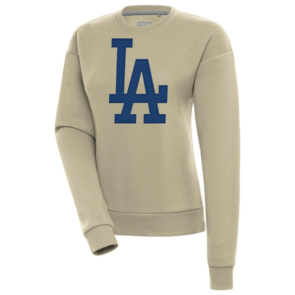 Los Angeles Dodgers Antigua Women's Victory Pullover Sweatshirt - Khaki - MLB on Sale