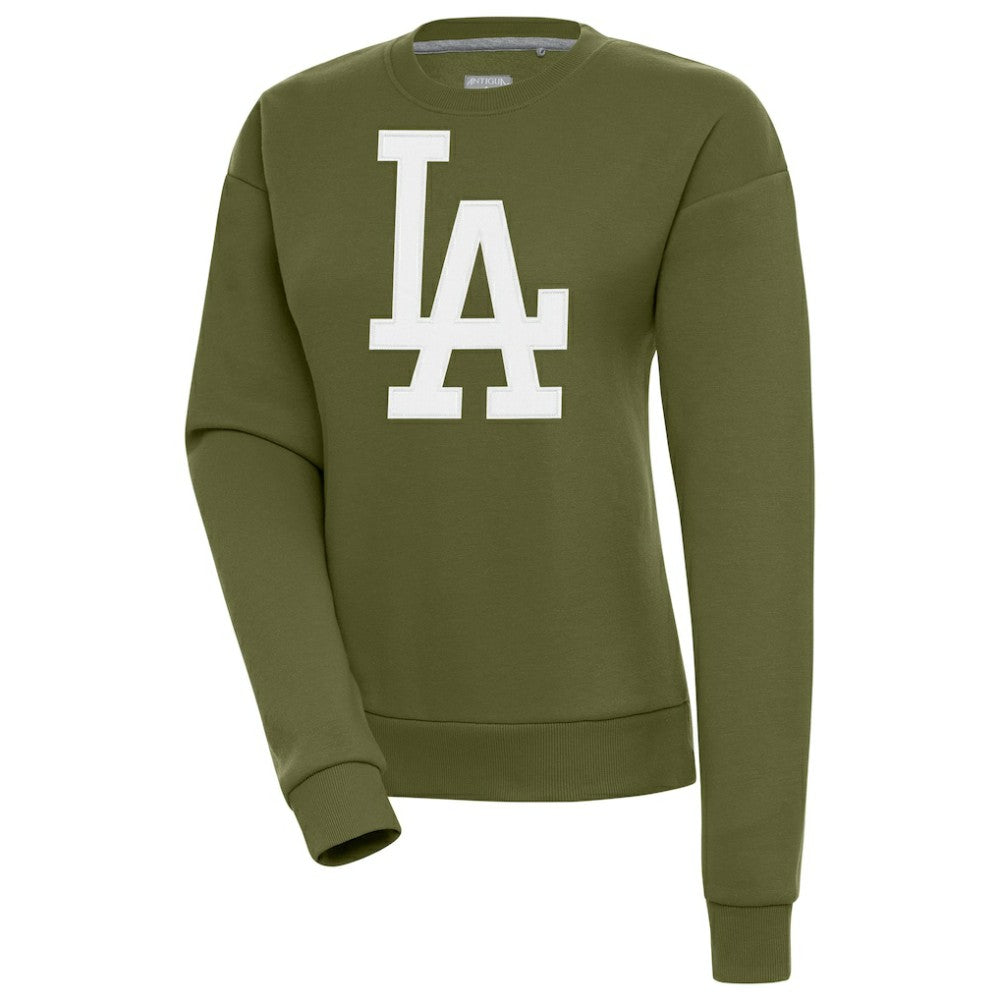 Los Angeles Dodgers Antigua Women's Victory Pullover Sweatshirt - Olive - MLB Lifestyle