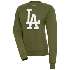 Los Angeles Dodgers Antigua Women's Victory Pullover Sweatshirt - Olive - MLB Lifestyle