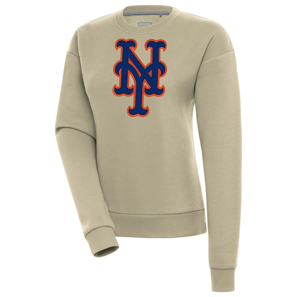 New York Mets Antigua Women's Victory Pullover Sweatshirt - Khaki - MLB Online