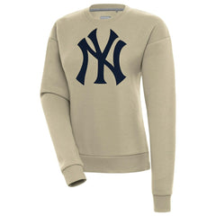 New York Yankees Antigua Women's Victory Pullover Sweatshirt - Khaki - MLB Discount