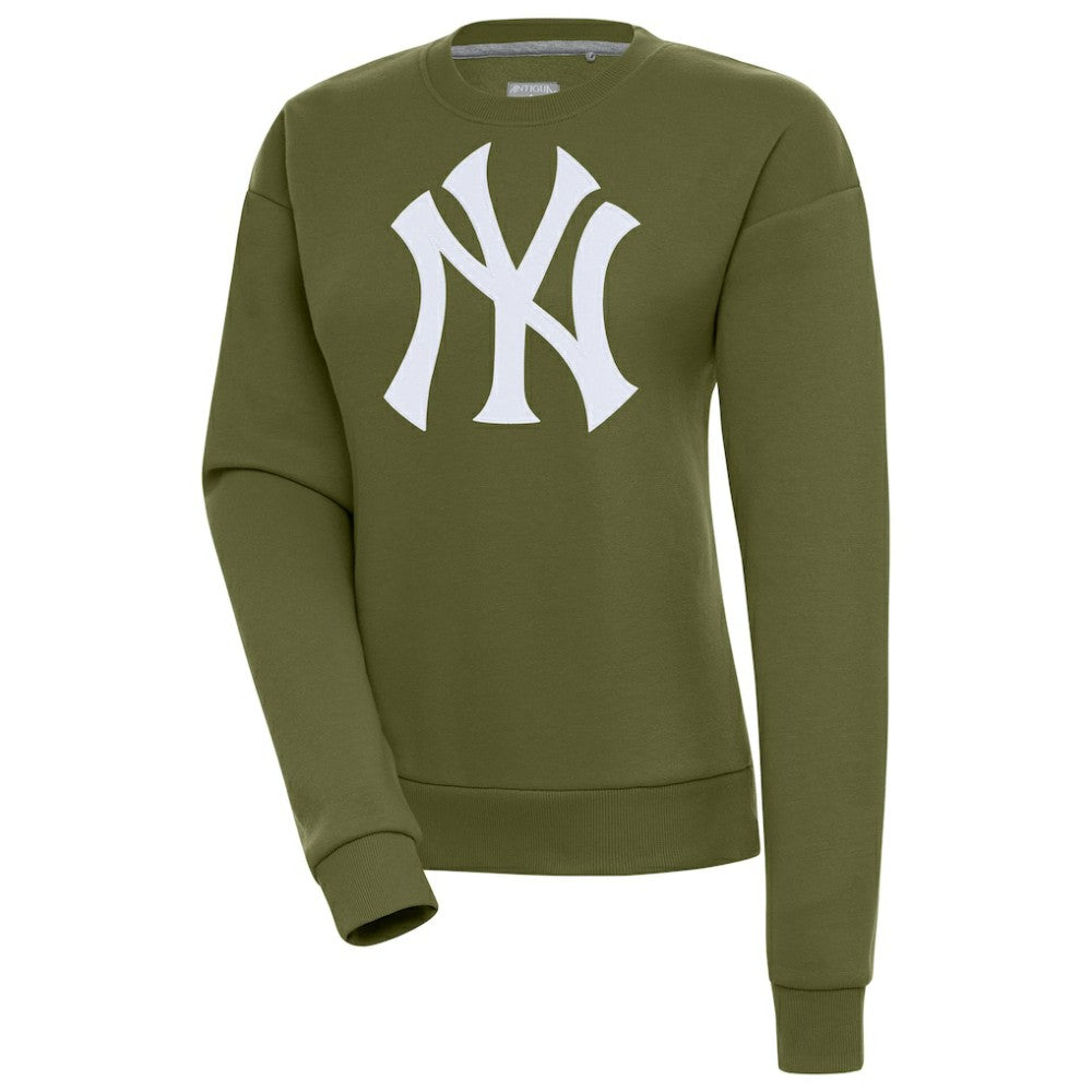 New York Yankees Antigua Women's Victory Pullover Sweatshirt - Olive - MLB Discount