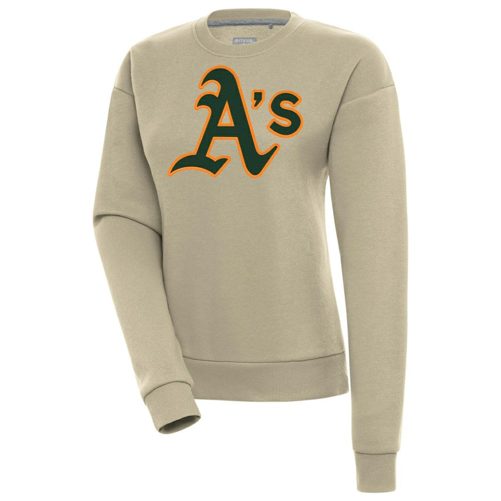 Athletics Antigua Women's Victory Pullover Sweatshirt - Khaki - MLB Discount