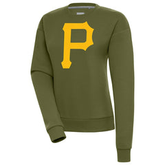 Pittsburgh Pirates Antigua Women's Victory Pullover Sweatshirt - Olive - MLB Online