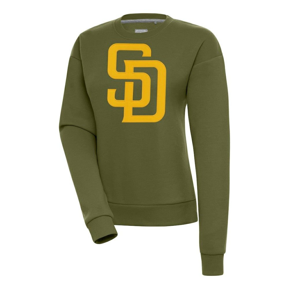 San Diego Padres Antigua Women's Victory Pullover Sweatshirt - Olive - MLB Discount