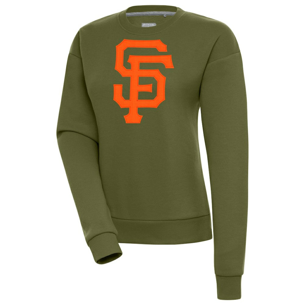 San Francisco Giants Antigua Women's Victory Pullover Sweatshirt - Olive - MLB on Sale