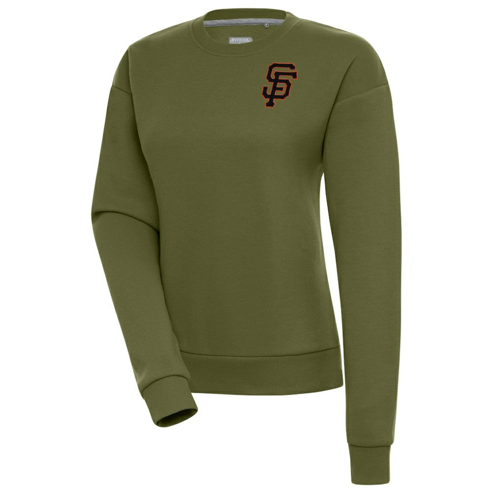 San Francisco Giants Antigua Women's Victory Pullover Sweatshirt - Olive - MLB Lifestyle